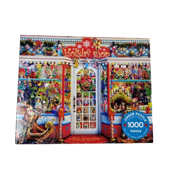 Ceaco Holiday Shop Christmas Window Display 1000 Piece Jigsaw Puzzle - Picture 1 of 9